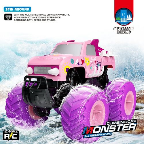 Threeking 1:16 Waterproof Pick-up Toys RC Car Truck Toys &nbsp;for All Terrain for Boys Ages 6+ Pink