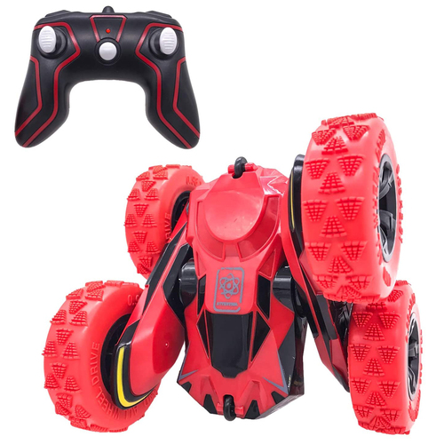 Threeking Rc Stunt cars Double Sided 360° Flips Rotating Car Toys for Boys/Girls Ages 6+ -Red